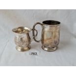 Two Christening mugs, one 1887. 161gms the pair.