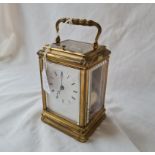 Another travelling clock with strike & repeat button - glass sides - 5.5" high