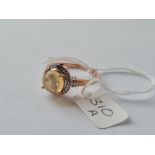 A silver & opal ring - size W