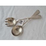 Pair of salad servers plain OE pattern.1926.Birmingham by D & H