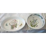 Two large oval Portmerion dishes and a bowl 14.5 in wide
