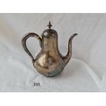 French pair shaped coffee pot with swan necked spout rim foot. 6.5in high.308gms.