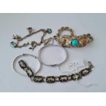 Five silver bangles/bracelets 80g