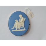 A very large Victorian cameo brooch marked Wedgwood