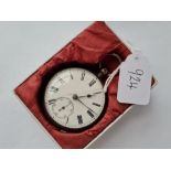 A gents silver pocket with seconds dial in red lined case