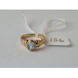 A blue topaz ring in 9ct - size J - 2.95ms