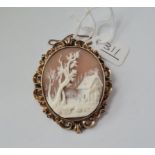 A gold mounted cameo