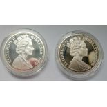 Two silver Proof Gibralter crowns 2008