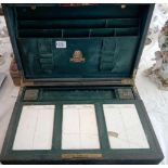 Good quality green Morocco writing box 16 in wide from Toulmin and Gale. London