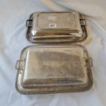 Two Oblong dishes and covers