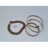 Four silver bracelets 31g