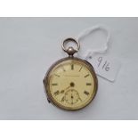 A gents silver pocket watch with seconds sweep by SAMUEL EDGCUBE