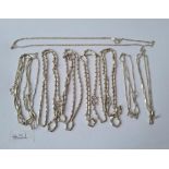 A quantity of silver chains -82gms