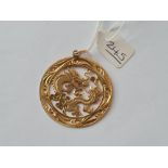 A Chines pendant in 14ct gold - 4.9gms