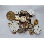 A bag of assorted wrist watch & pocket watch movements