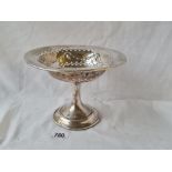 Tazza with pierced bowl and spreading base. 7.25 in wide Sheffield 1911 by W S.