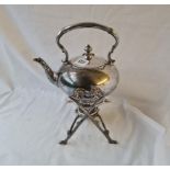 Aesthetic period kettle on stand with lamp