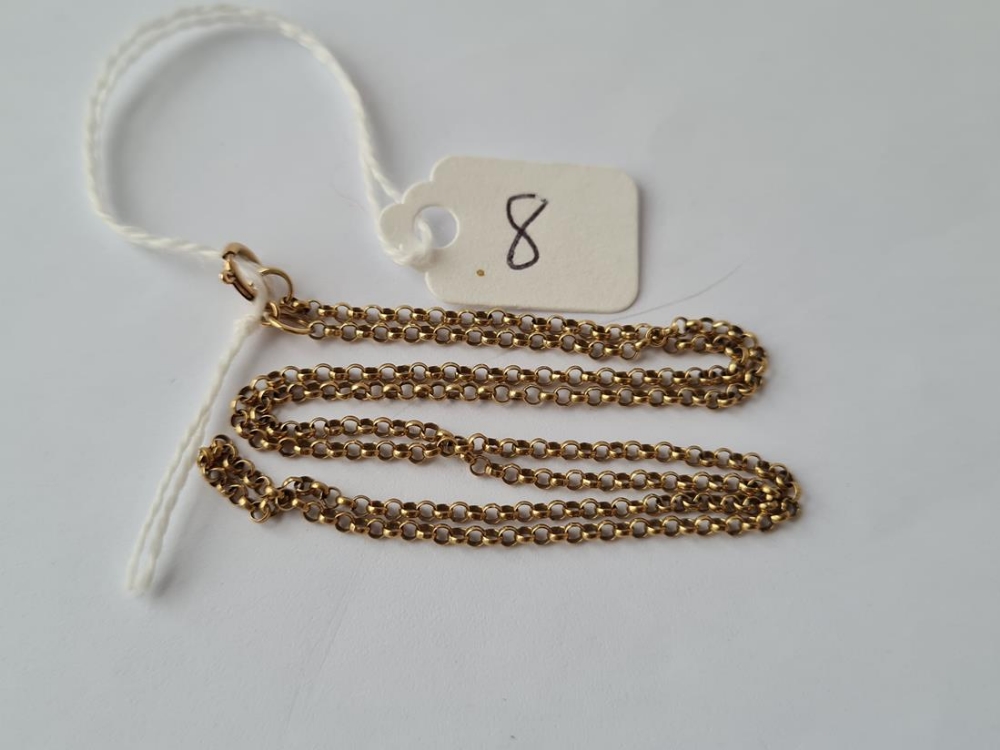 A fine link neck chain in 9ct - 2.6gms