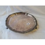 Shaped circular plain salver on 3 legs 12" diam