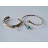 Two silver bangles