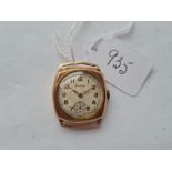 A gents wrist watch by HELVETIA with seconds dial in 9ct