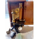 Brass mounted telescope in mahogany box