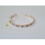 Stamped hallmark silver torque bangle 19g