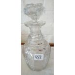 Heavy Victorian decanter and stopper 13 in high