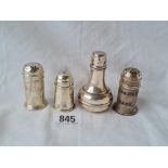 Group of four pepper castors