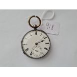 A gents silver pocket watch with seconds dial