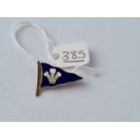 A silver & enamel flag brooch