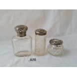 Mounted scent bottle. Probably 1899 and two mounted jars