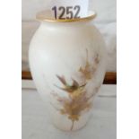 Royal Worcester vase with bird on gilt branch 4 in high