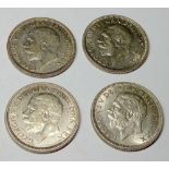 Four shillings 1928, 29, 32, 33 - better grade