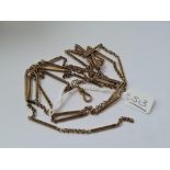 A LONG LINK GUARD CHAIN SET IN 9ct- 20gms