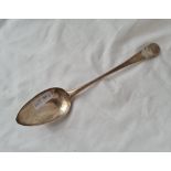 Newcastle Georgian table spoon. 1801. By I L.62gms.