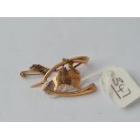 An Australian brooch in 15ct gold - 2.7gms