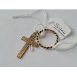 A 9ct cross & unusual ring