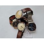 Four assorted gents wrist watches - SEIKO, SMITHS, INGERSOLL & 1 other