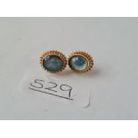 A pair of opal doublet earrings in 9ct