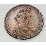 Victorian sixpence 1887 - Toned high grade