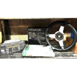 BOXED 25MTR GARDEN LIGHTING CABLE, KENWOOD CD PLAYER, ASTRALI STEERING WHEEL & FORD CD PLAYER
