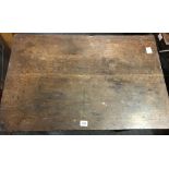 ANTIQUE STAINED PINE SINGLE DRAWER TABLE