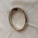 DECORATIVE SILVER BANGLE WITH GUARD CHAIN - B'HAM JS