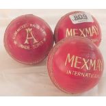 3 UNUSED CRICKET BALLS - MEX MAY INTERNATIONAL