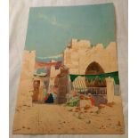 A. LAMPLOUGH. A STREET SCENE IN RUTAK. SIGNED AND INSCRIBED. WATERCOLOUR