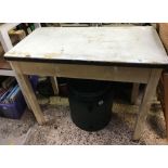 RETRO WHITE METAL TOP & PAINTED KITCHEN TABLE