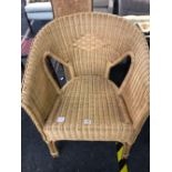 WICKER TUB CHAIR