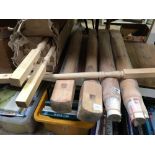 QTY WOODEN SPINDLES & NEWEL POSTS BY RICHARD BURBIDGE