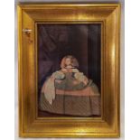 PAIR OF GILT FRAMED PORTRAITS ON CANVAS